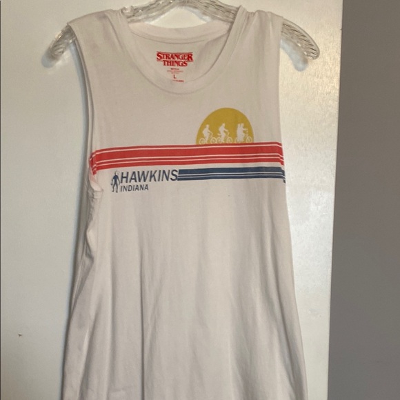 Stranger Things White Sleeveless Top - Picture 2 of 4